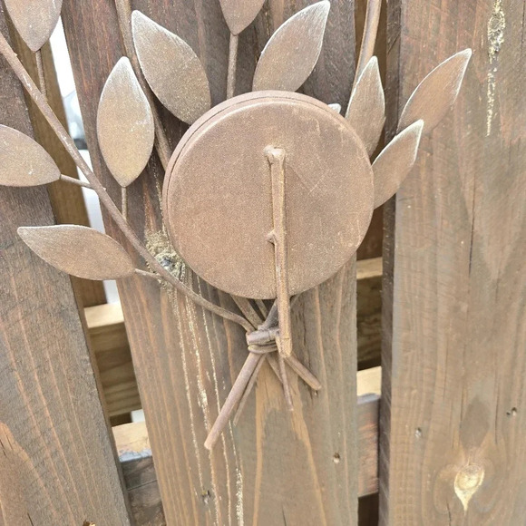 Rustic Metal Cotton Stem Hanging Wall Candle Sconces Pair Farmhouse Decor - Picture 9 of 10